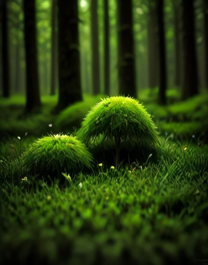 森の中の苔と光
